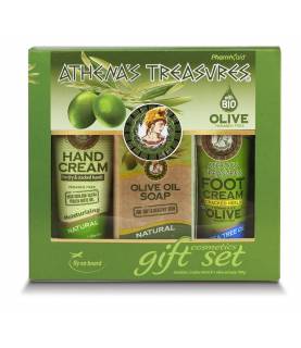 Gift Set Mini 23 (Hand Cream Natural – Foot Cream Tea Tree Oil 60ml & Olive Oil Soap Natural 100gr)